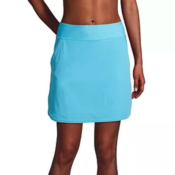 Lands' End Women's Quick Dry Board Skort Swim Skirt Skort Blue Size 6 - Picture 1 of 9
